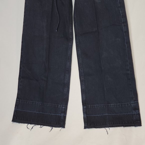 FRAME High Rise Baggy Pant Raw Hem Color:Supermoon Size 24 - Picture 3 of 7